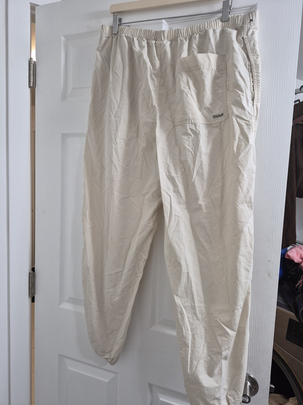 TNA Cream Track Joggers with Elastic Waist